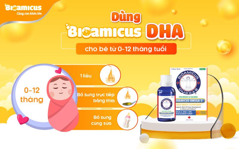cách dùng bioamicus DHA cho trẻ 0-12 tháng tuổi