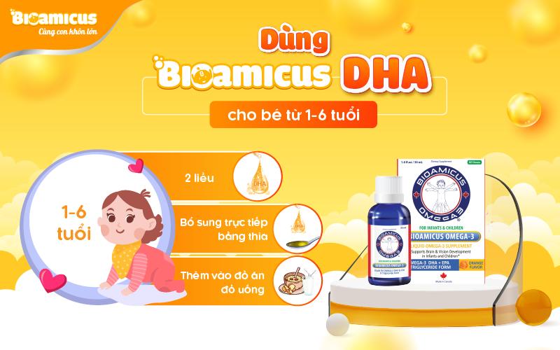 cách dùng bioamicus DHA cho trẻ 1-6 tuổi