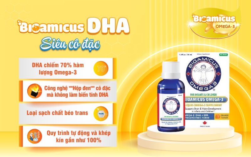 BioAmicus DHA là dạng DHA siêu cô đặc hàm lượng cao
