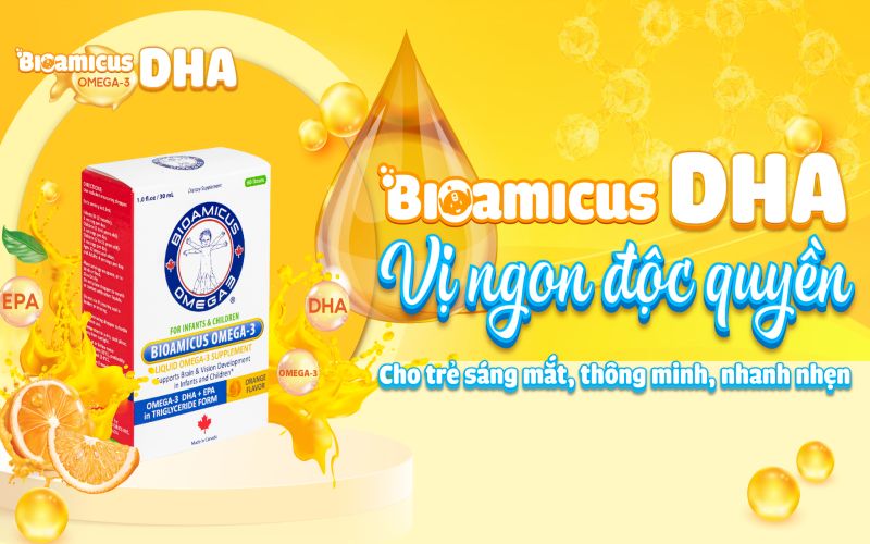BioAmicus Omgea-3 DHA cho trẻ sáng mắt thông minh nhanh nhẹn