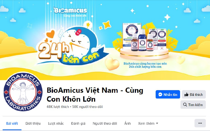 fanpage BioAmicus Việt Nam cùng con khôn lớn