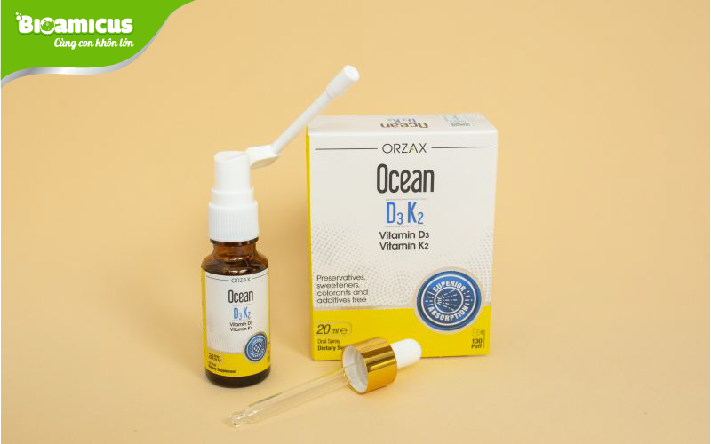 orzax ocean D3K2 dạng xịt cho trẻ sơ sinh
