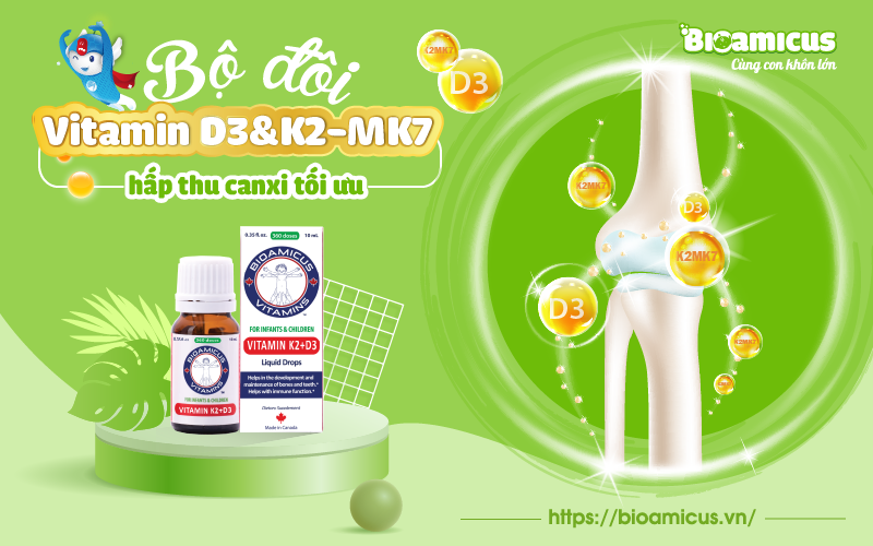 D3K2 bioamicus hấp thu canxi tối đa