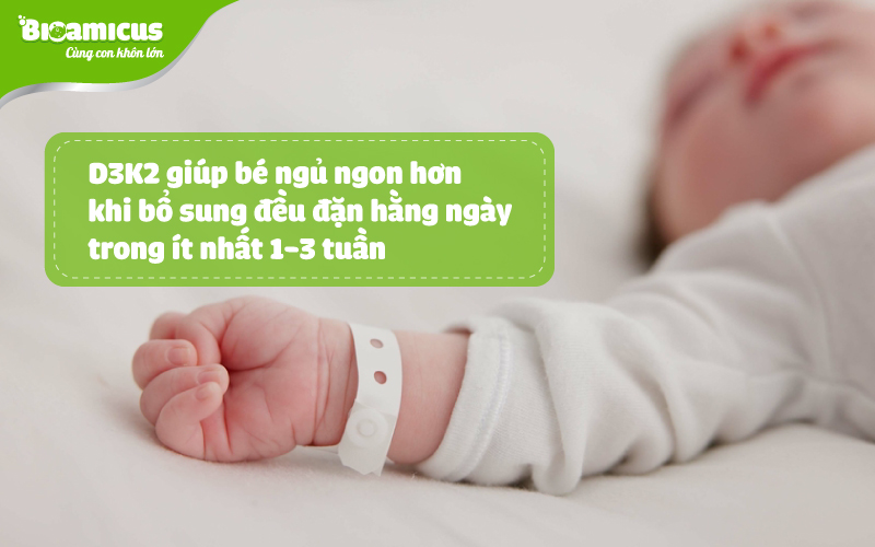 cần đủ thời gian để d3k2 giúp bé ngủ ngon hơn