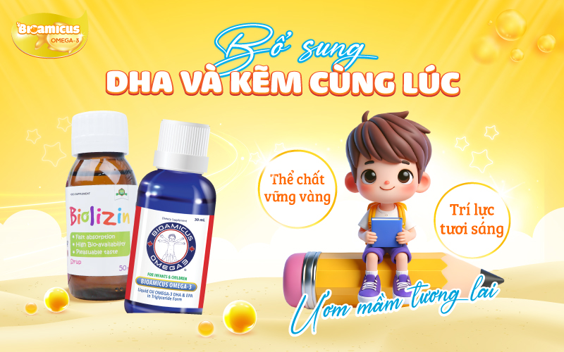 Bổ sung DHA kẽm cùng lúc cho bé