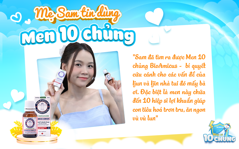 men 10 chủng cho bé tiêu hóa trơn tru