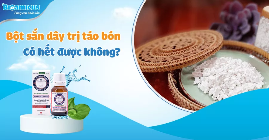 bột sắn dây trị táo bón cho trẻ