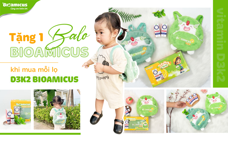 balo BioAmicus D3K2 cùng bé đi học, đi chơi