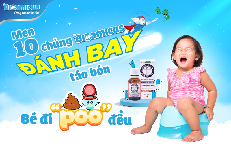 Có men 10 chủng BioAmicus đánh bay táo bón