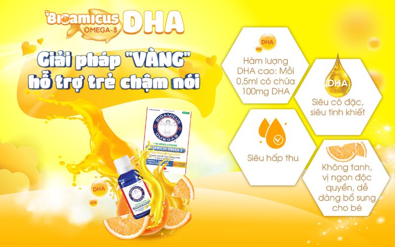 dha bioamicus omega-3 cho trẻ chậm nói