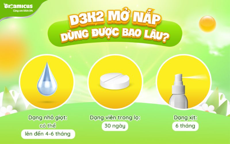 d3k2 mở nắp dùng được bao lâu?