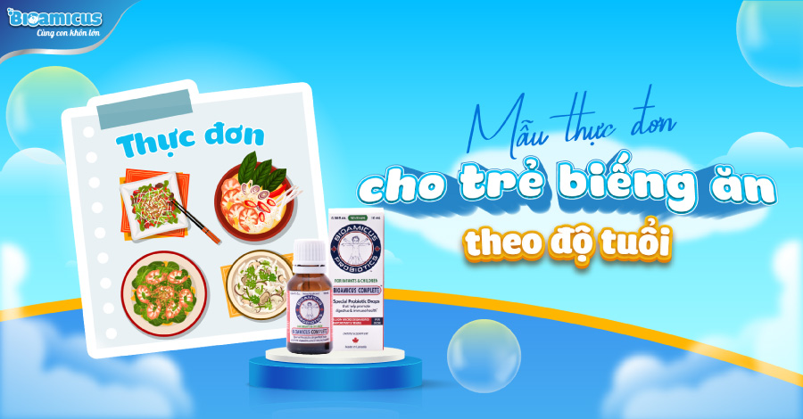 mẫu thực đơn cho trẻ biếng ăn theo từng độ tuổi