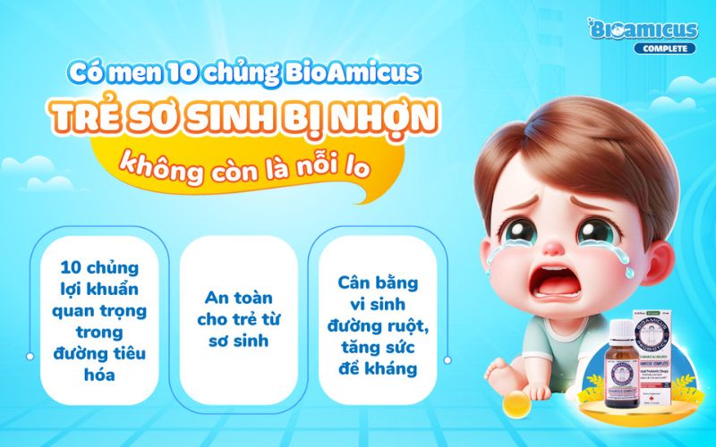 men 10 chủng giảm tình trạng nhợn ở trẻ sơ sinh