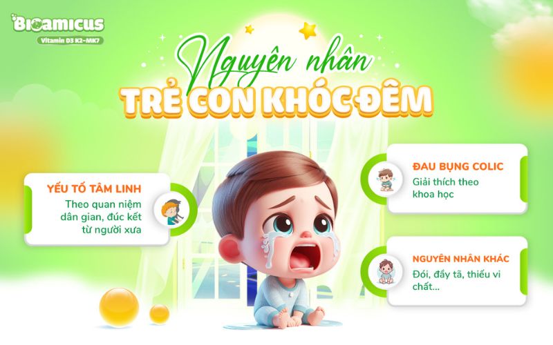 nguyên nhân trẻ con khóc đêm