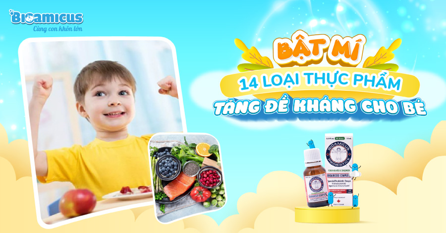 bật mí 14 loại thực phẩm tăng đề kháng cho bé