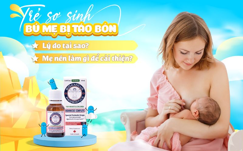 trẻ sơ sinh bú mẹ bị táo bón