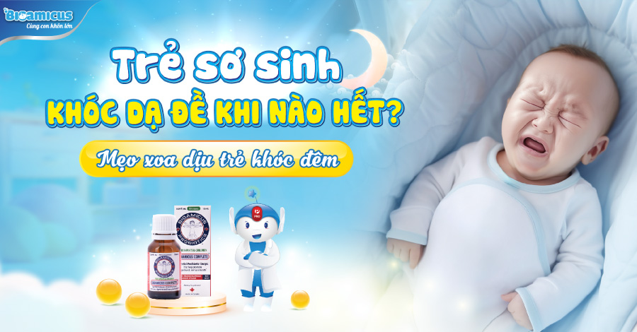 Trẻ sơ sinh khóc dạ đề khi nào hết? Mẹo xoa dịu trẻ khóc đêm