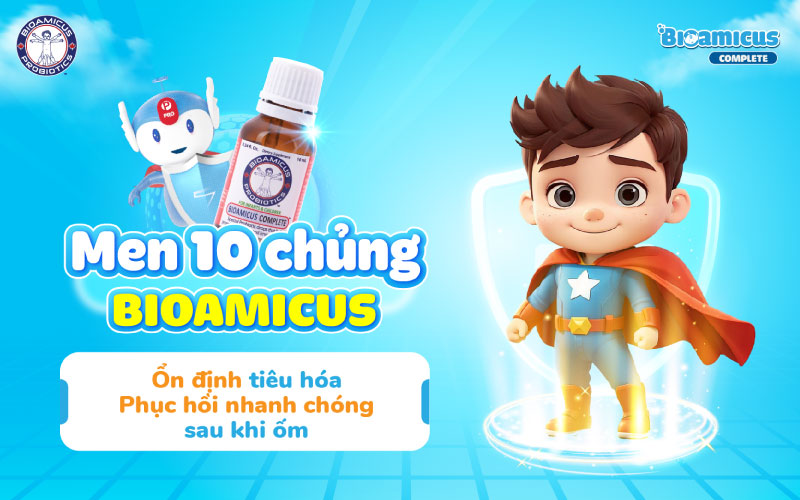 Men 10 chủng bioamicus - hỗ trợ sức khỏe đường ruột sau khi ốm