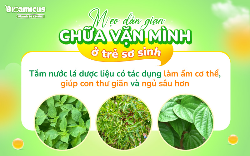 mẹo tắm nước lá trị vặn mình ở trẻ