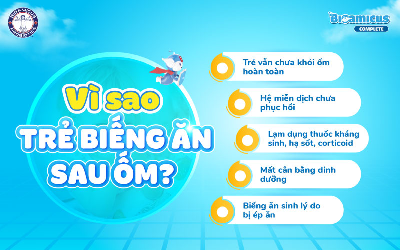 vì sao trẻ biếng ăn sau ốm