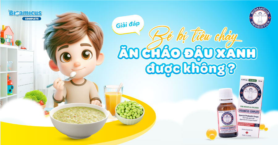 trẻ bị tiêu chảy ăn cháo đậu xanh được không