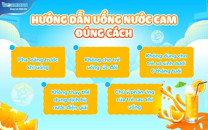 hướng dẫn uống nước cam đúng cách