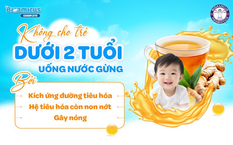 không cho trẻ dưới 2 tuổi uống nước gừng