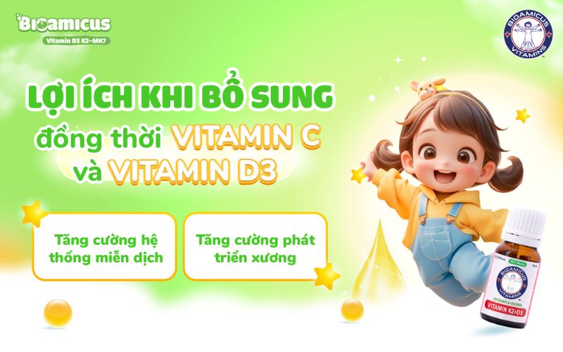 lợi ích khi bổ sung vitamin C cùng vitamin D3