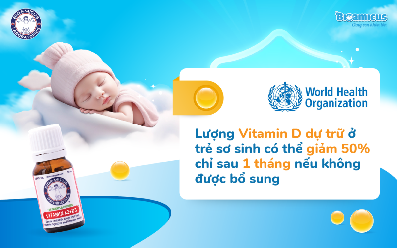 who: nên bổ sung vitamin D3 cho trẻ sơ sinh