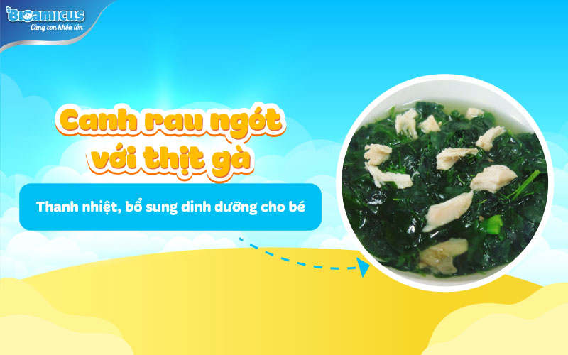 trẻ tiêu chảy ăn canh rau ngót nấu thịt gà