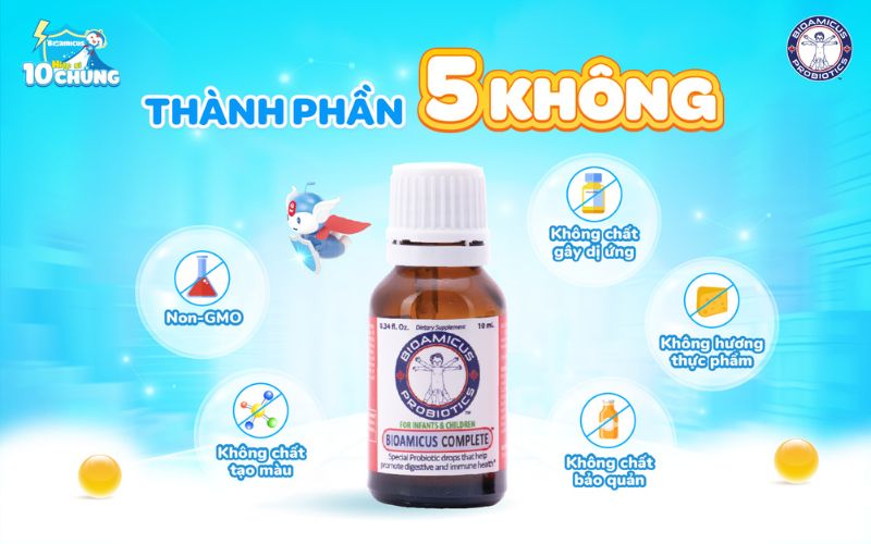 thành phần men 10 chủng với tiêu chuẩn 5 không