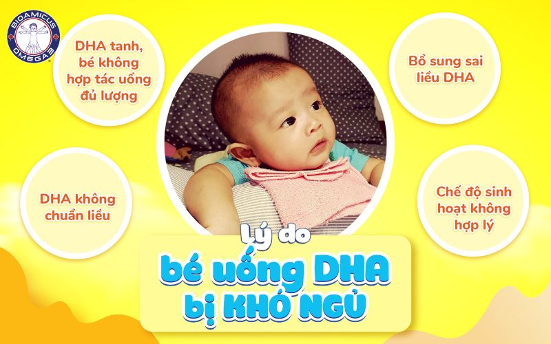 tại sao bé uống dha bị khó ngủ