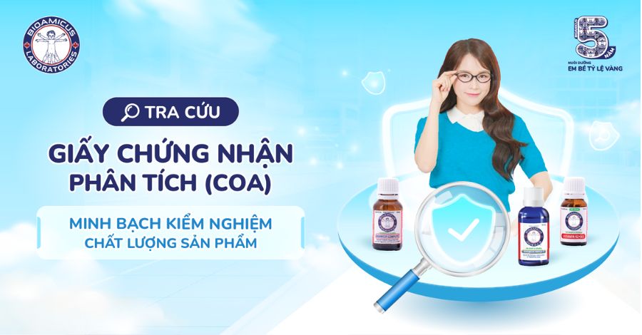 Tra cứu giấy chứng nhận phân tích (CoA) BioAmicus - Minh bạch kiểm nghiệm chất lượng sản phẩm