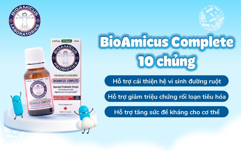 men 10 chủng hỗ trợ tiêu hóa cho trẻ