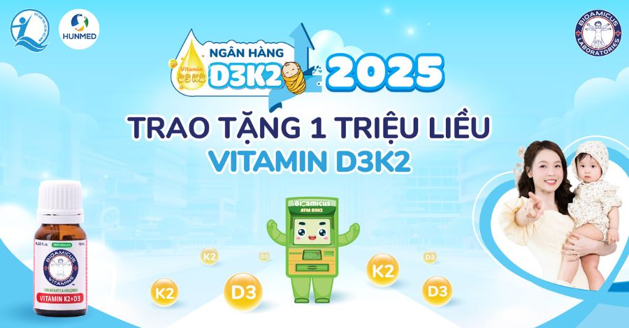 "Ngân hàng D3K2" 2025 đã chính thức khởi động - Trao tặng 1 triệu liều vitamin D3K2 cho trẻ em Việt