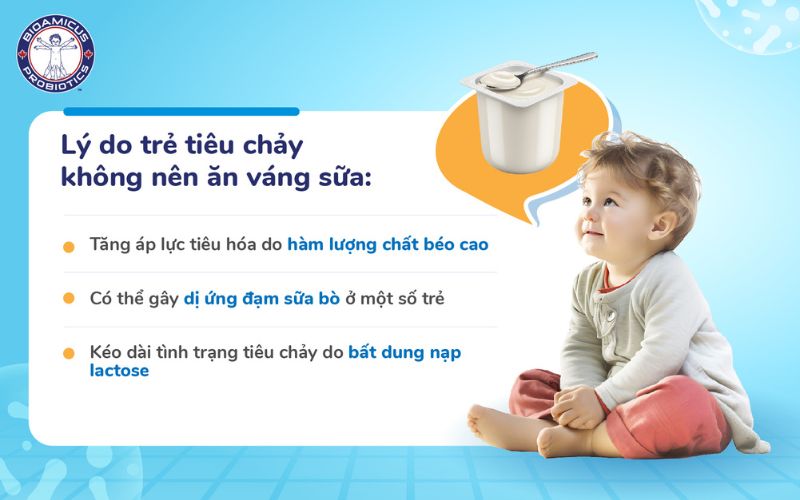 Lý do trẻ tiêu chảy không nên ăn váng sữa