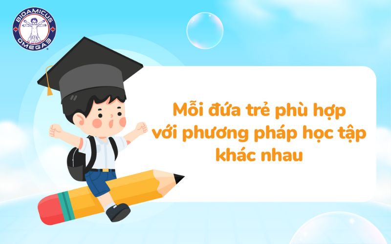 Mỗi đứa trẻ phù hợp với phương pháp học tập khác nhau