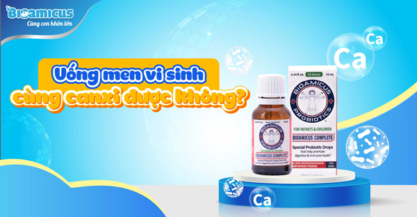 uống men vi sinh cùng canxi được không