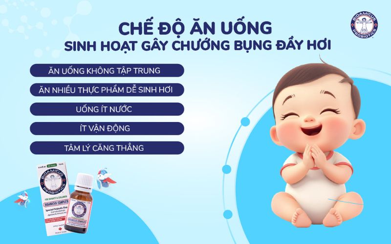 Chế độ ăn uống sinh hoạt không đúng gây chướng bụng đầy hơi