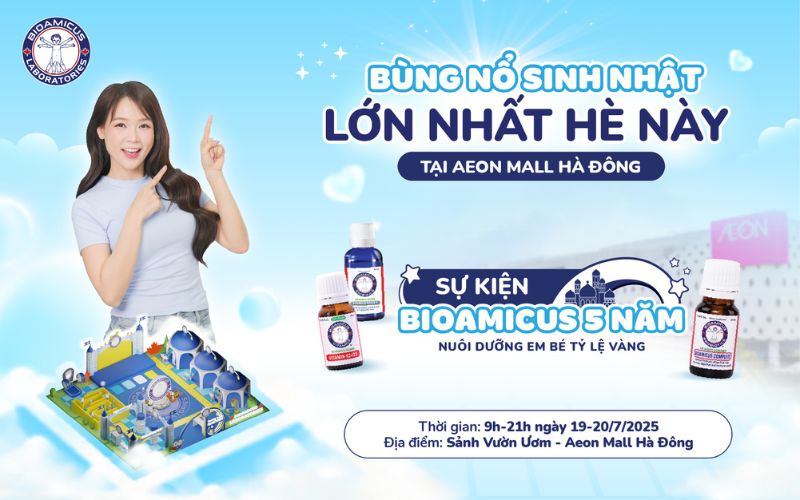 bioamicus 5 năm - nuôi dưỡng em bé tỷ lệ vàng tại Aeon mall Hà Đông