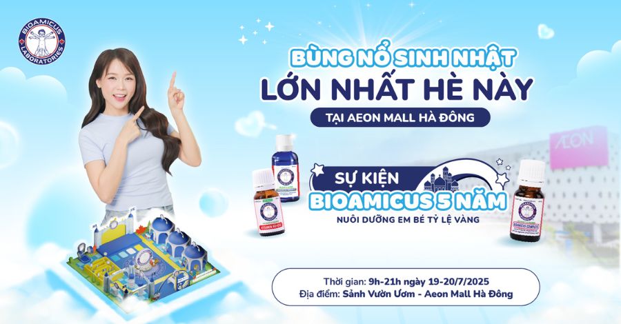 BÙNG NỔ Sự kiện BioAmicus 5 năm - Nuôi dưỡng em bé tỷ lệ vàng tại Aeon Mall Hà Đông