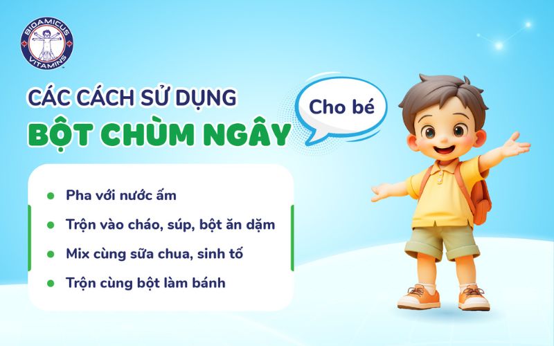Các cách sử dụng bột chùm ngây cho trẻ