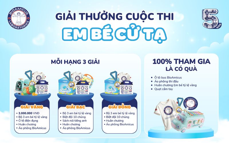 giải thưởng cuộc thi Em bé cử tạ