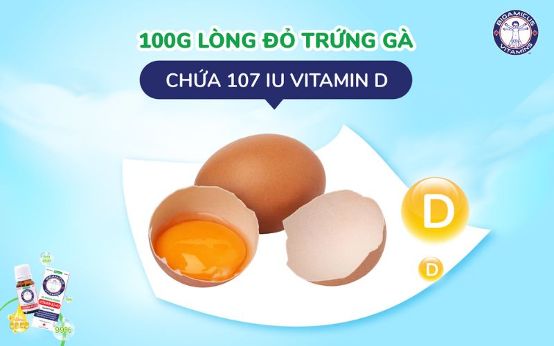 Lòng đỏ trứng gà rất giàu Vitamin D