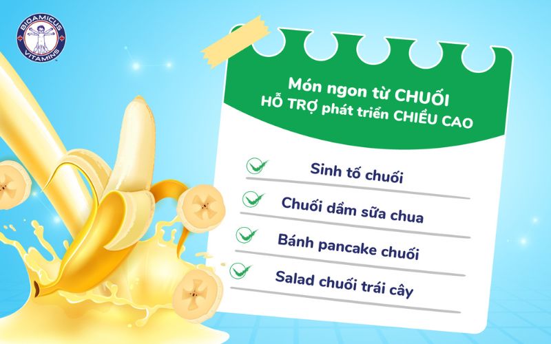 món ngon từ chuối hỗ trợ trẻ tăng chiều cao