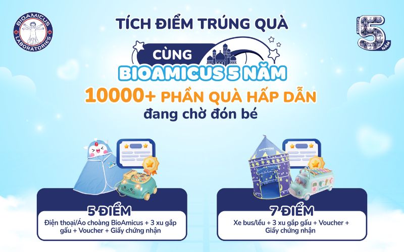 tích điểm nhận quà xịn cùng bioamicus 5 năm