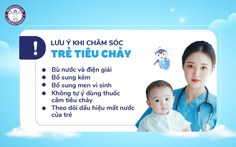 Lưu ý khi chăm sóc trẻ tiêu chảy