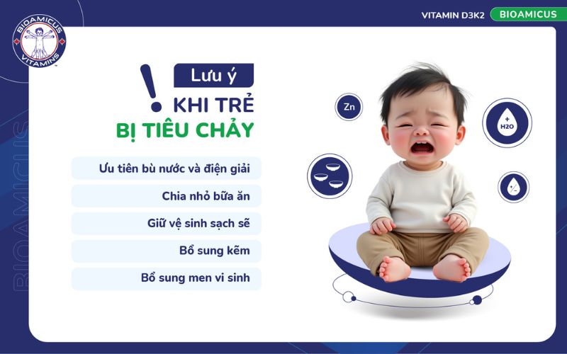 Lưu ý khi trẻ bị tiêu chảy