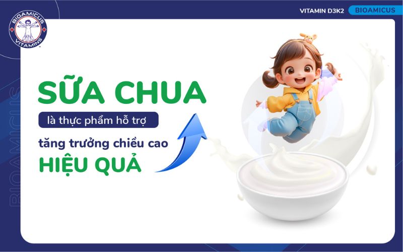 Ăn sữa chua giúp hỗ trợ tăng chiều cao