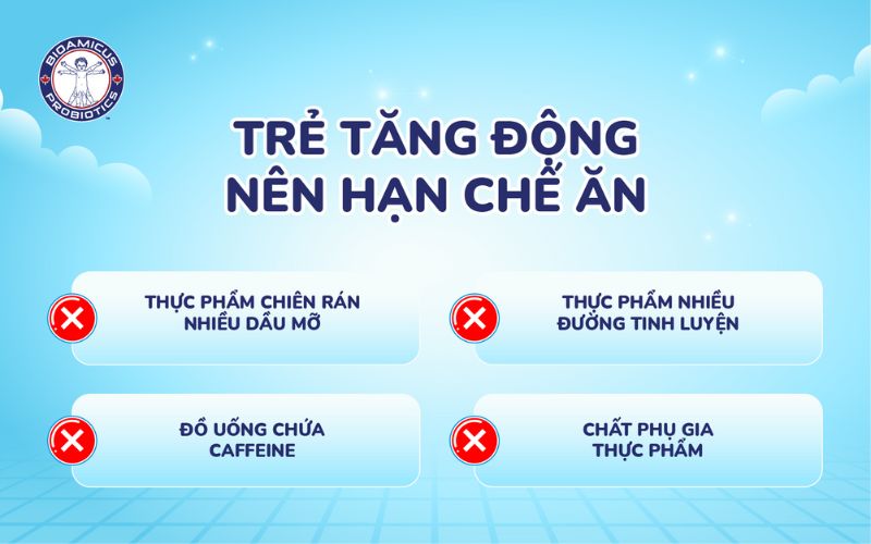 Trẻ tăng động giảm chú ý nên kiêng gì?